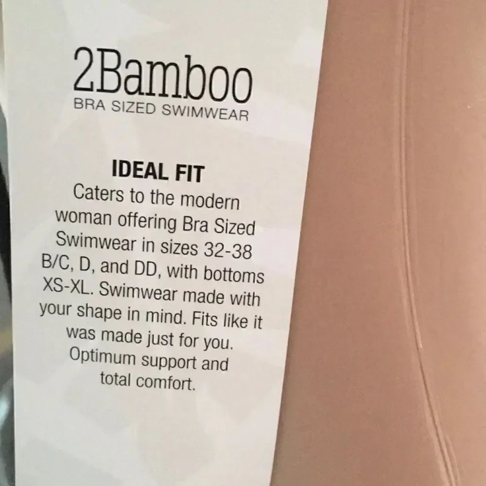 Bra sized 2Bamboo bikini top. 30-32B/C NWT